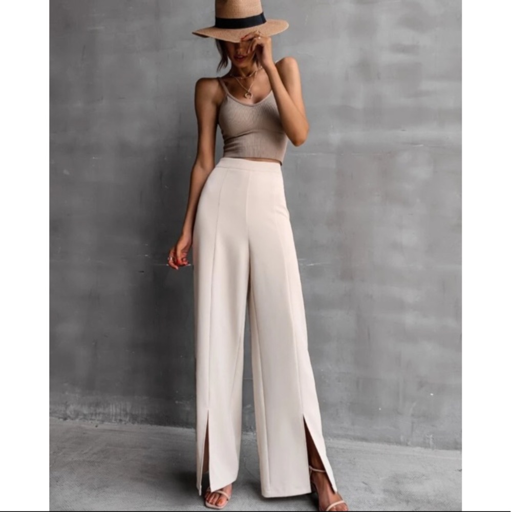 Wide leg side slit pants - Picture 8 of 16